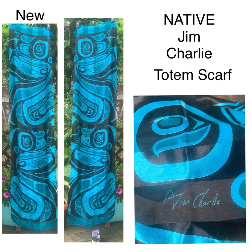NEW ⭐️ NATIVE tall Totem scarf, Jim Charlie Artist